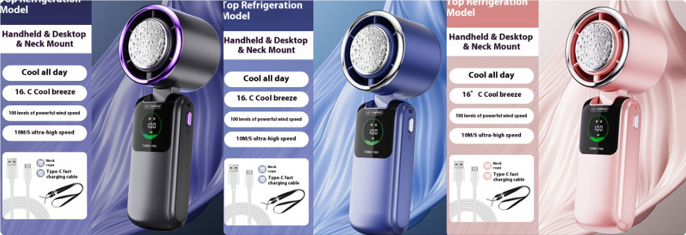 New Ice Pack High-Speed Handheld Eletirc Fan Speed